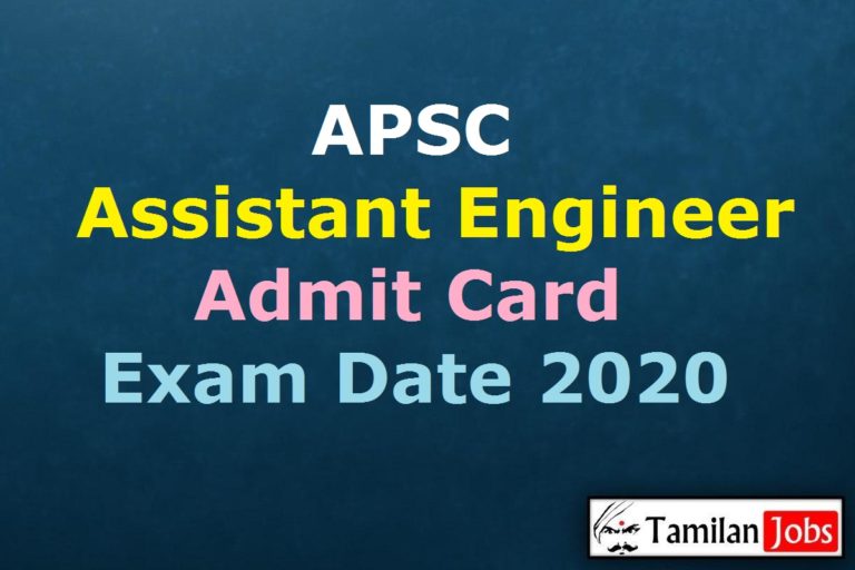 APSC Assistant Engineer Admit Card 2020