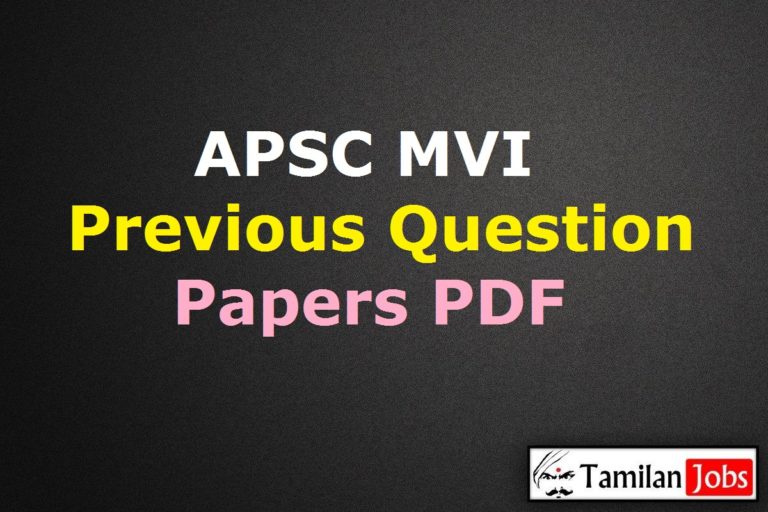 APSC Motor Vehicle Inspector Previous Question Papers PDF