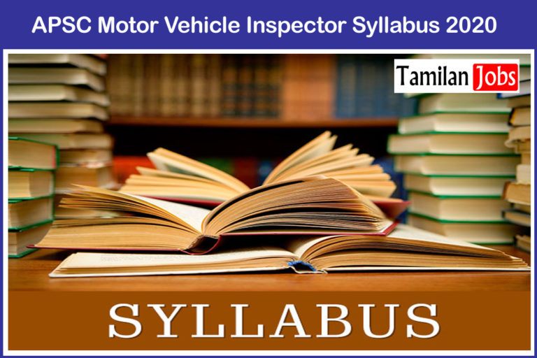 APSC Motor Vehicle Inspector Syllabus 2020
