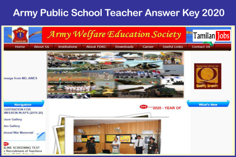 Army Public School Teacher Answer Key 2020