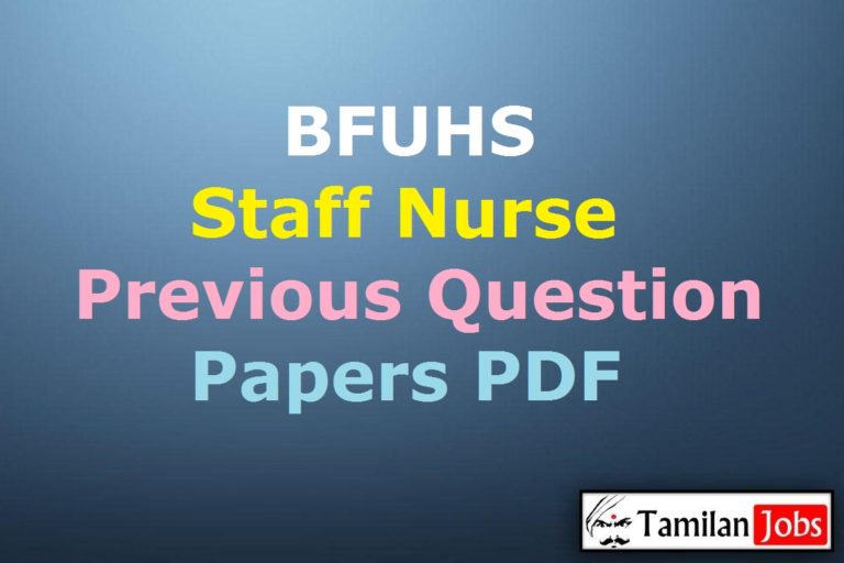 BFUHS Staff Nurse Previous Question Papers PDF