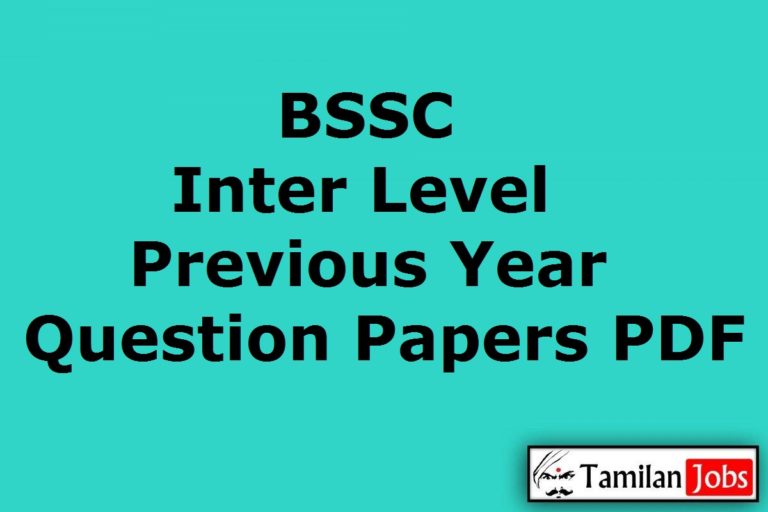 BSSC Inter Level Previous Year Question Papers PDF