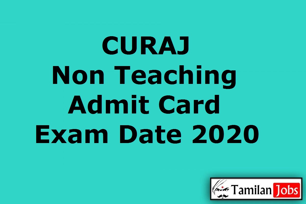 Curaj Non Teaching Admit Card 2020