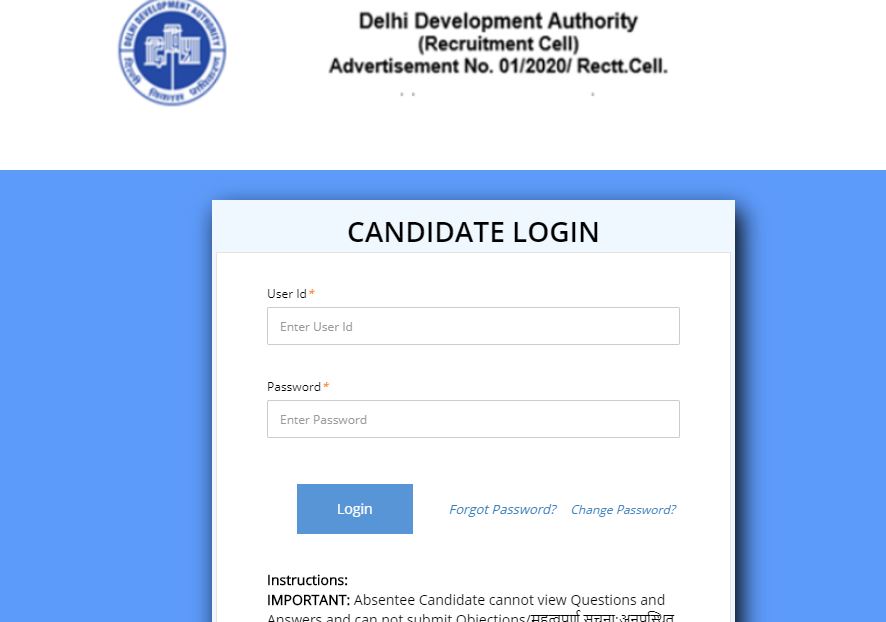 DDA Junior Secretariat Assistant Answer Key 2020