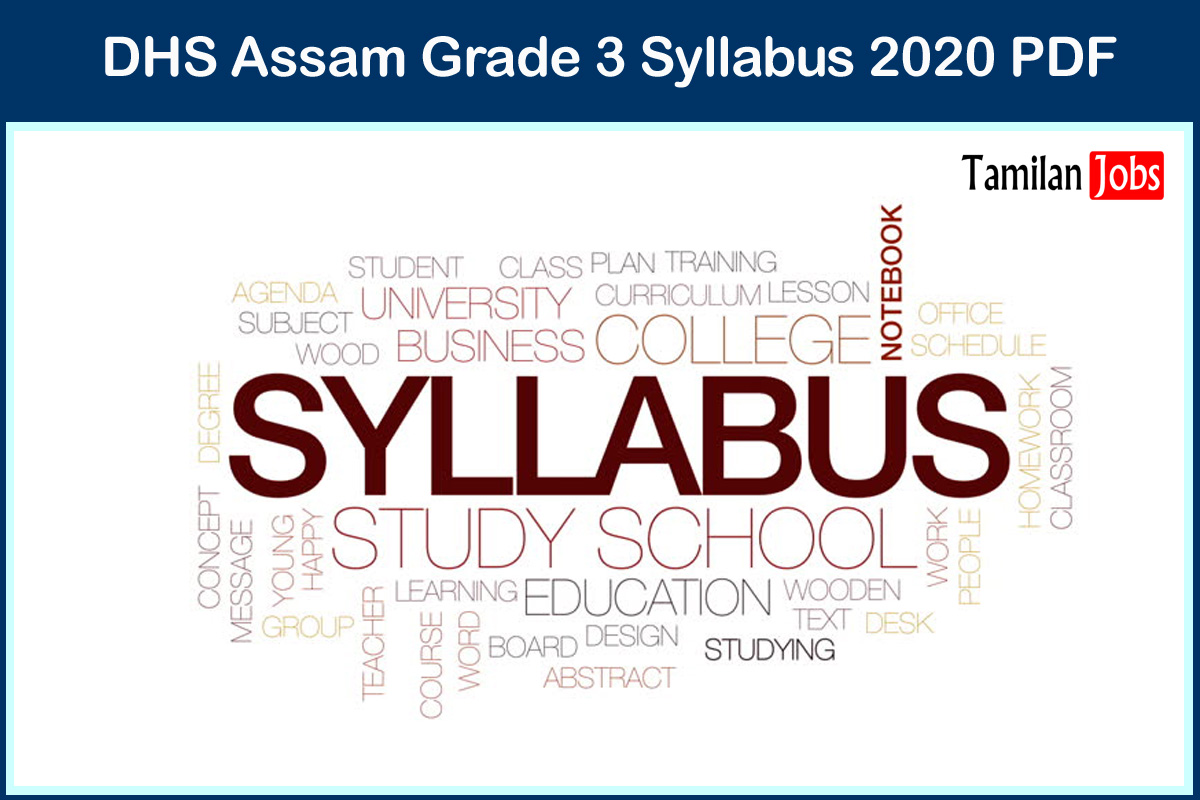 DHS Assam Grade 3 Syllabus 2020 PDF