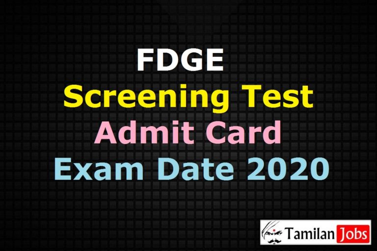 FDGE Admit Card 2020