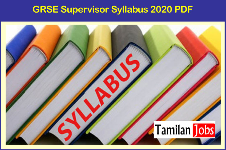 GRSE Supervisor Syllabus 2020 PDF