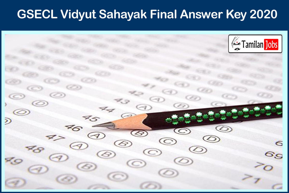 GSECL Vidyut Sahayak Final Answer Key 2020