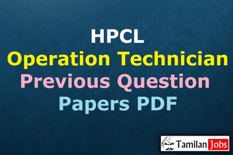 HPCL Operation Technician Previous Question Papers PDF