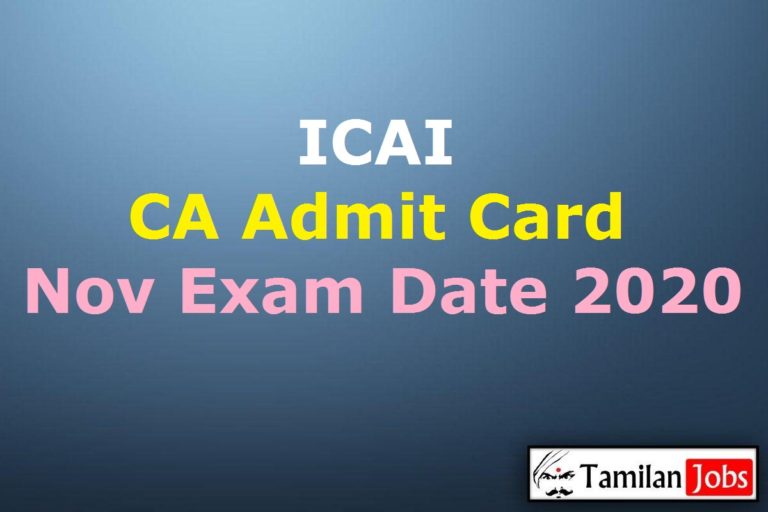 ICAI CA Admit Card Nov 2020