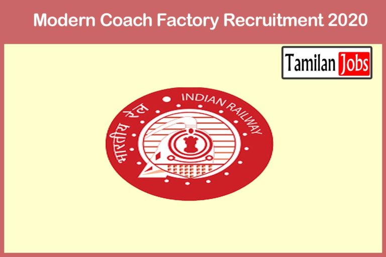 Modern Coach Factory Recruitment 2020