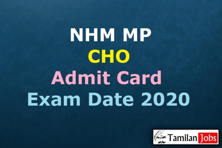 NHM MP CHO Admit Card 2020