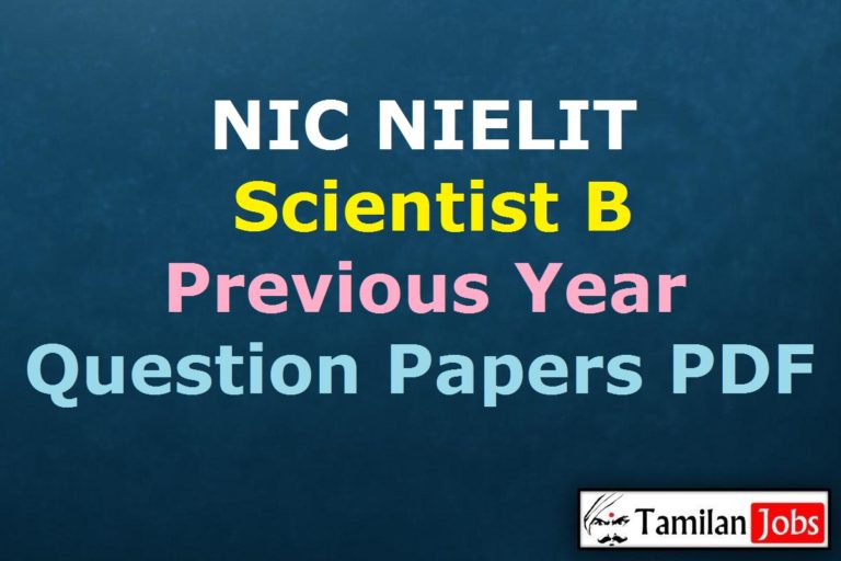 NIC NIELIT Scientist B Previous Year Question Papers PDF