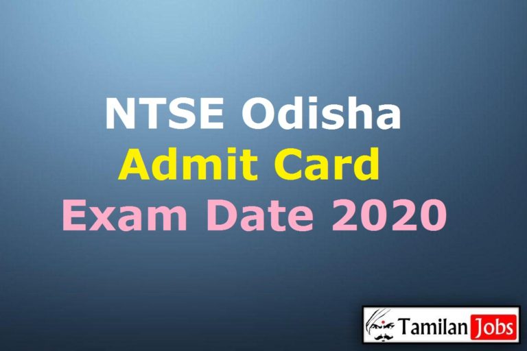 NTSE Odisha Admit Card 2020