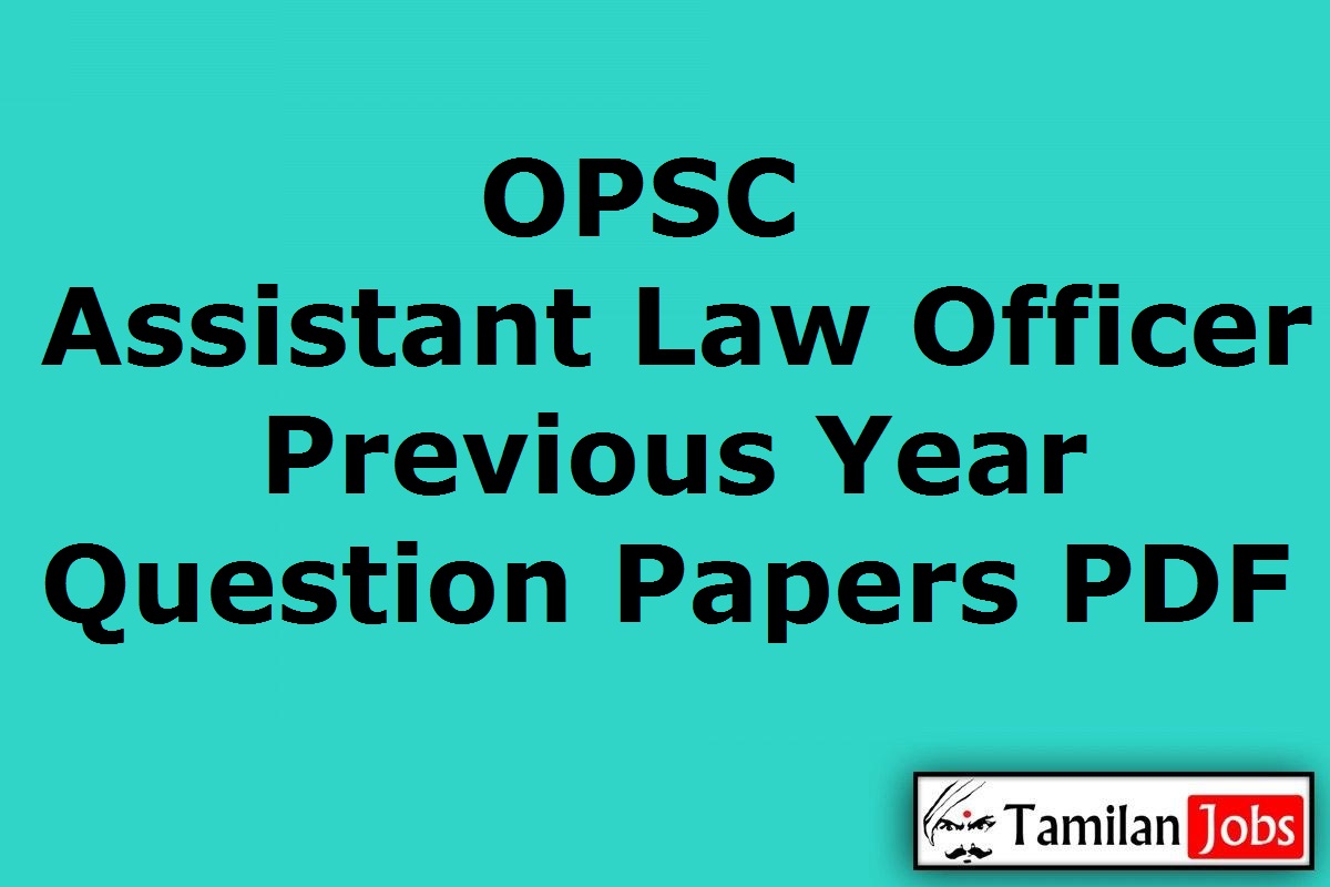 OPSC Assistant Law Officer Previous Year Question Papers PDF