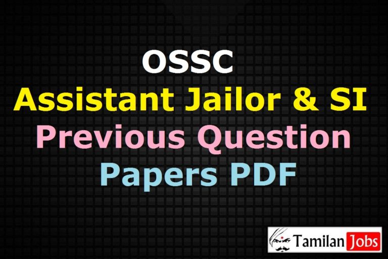 OSSC Assistant Jailor Previous Question Papers