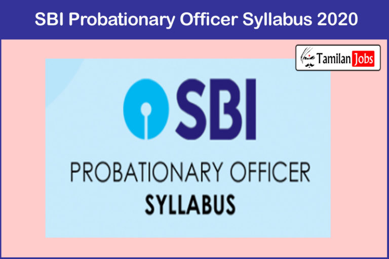 SBI Probationary Officer Syllabus 2020