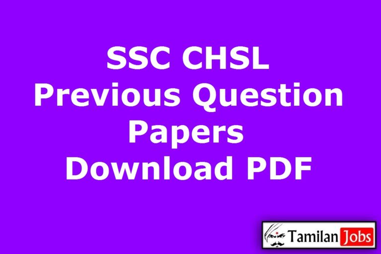 SSC CHSL Previous Question Papers PDF