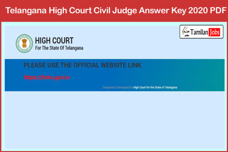 Telangana High Court Civil Judge Answer Key 2020 PDF