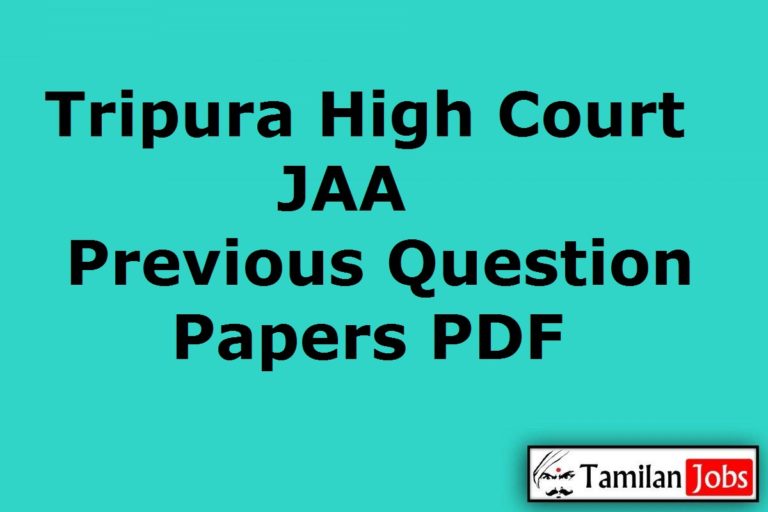 Tripura High Court JAA Previous Question Papers
