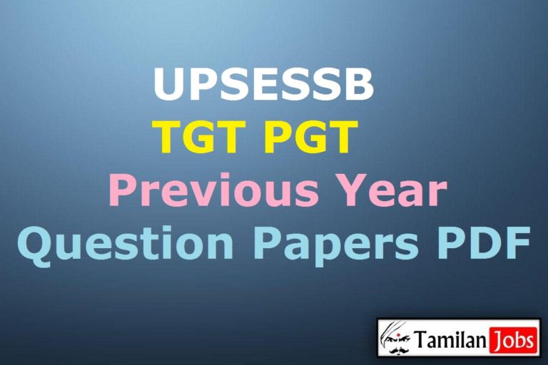 UPSESSB TGT PGT Previous Year Question Papers PDF