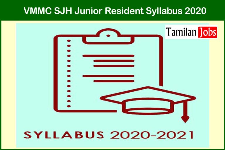 VMMC SJH Junior Resident Syllabus 2020