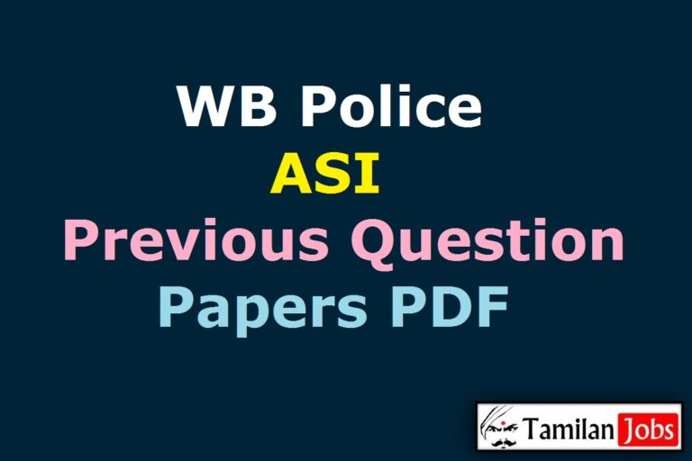 WB Police ASI Previous Question Papers PDF