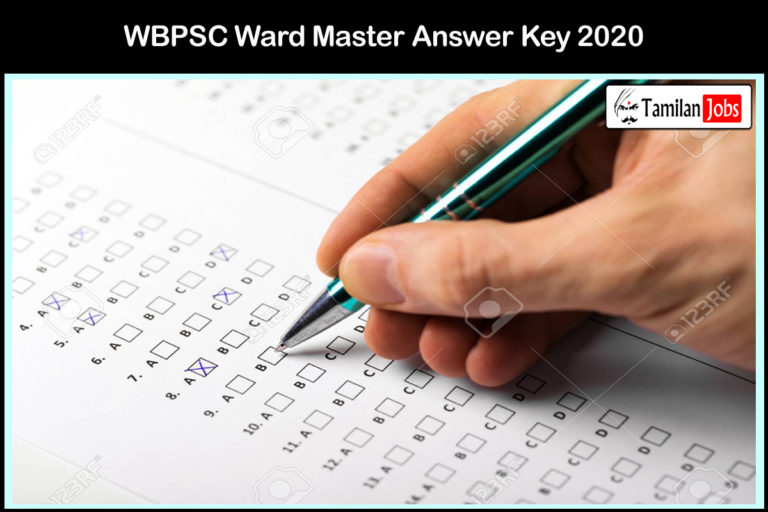 WBPSC Ward Master Answer Key 2020