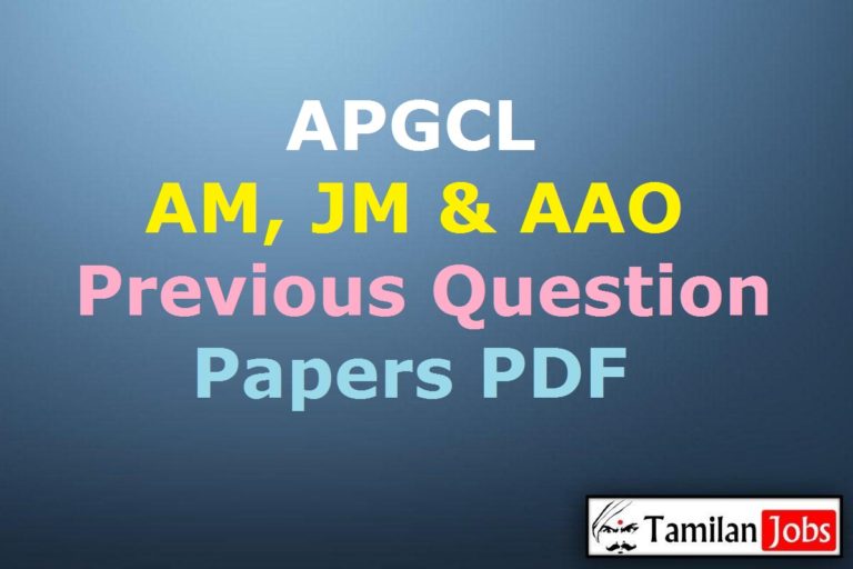 APGCL Assistant Manager Previous Question Papers PDF