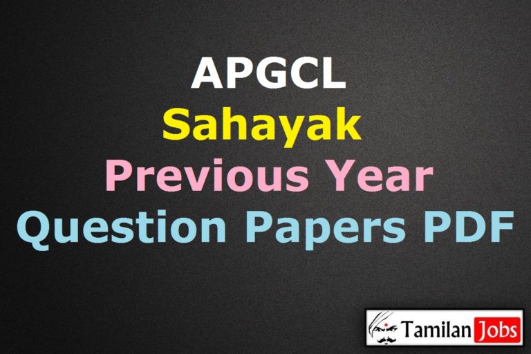 APGCL Sahayak Previous Year Question Papers PDF