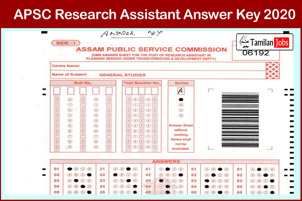 APSC Research Assistant Answer Key 2020