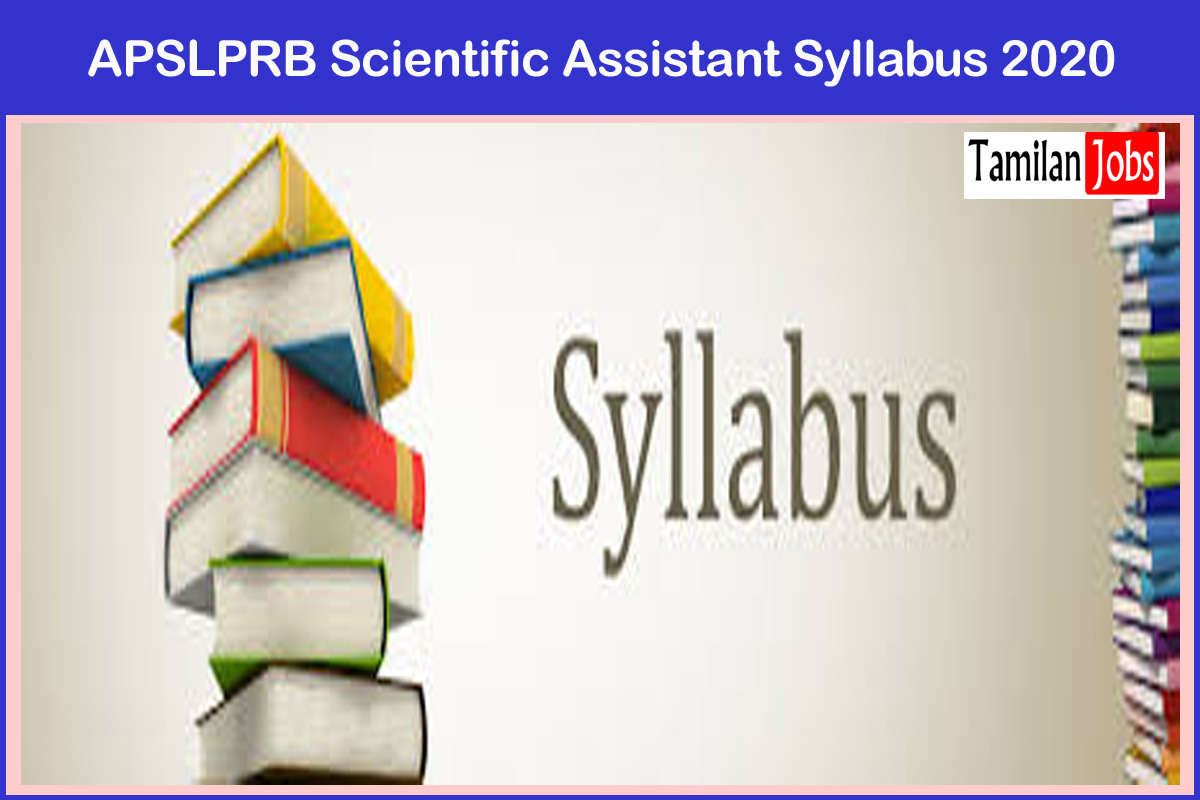 APSLPRB Scientific Assistant Syllabus 2020