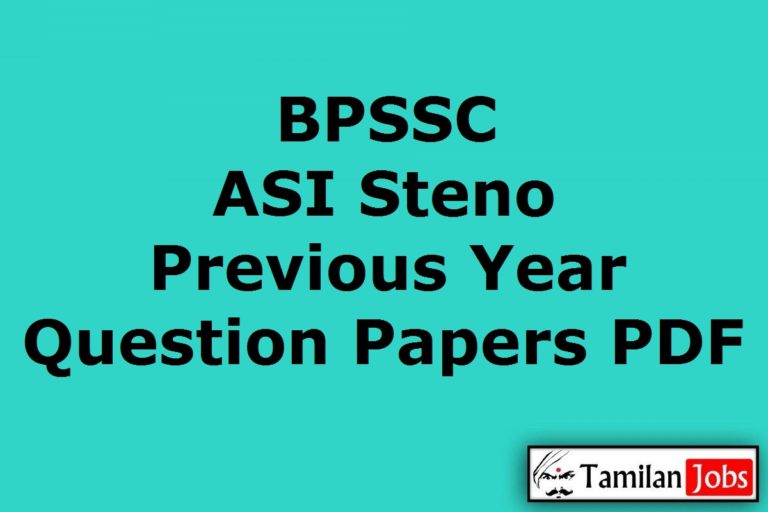 BPSSC ASI Steno Previous Year Question Papers PDF