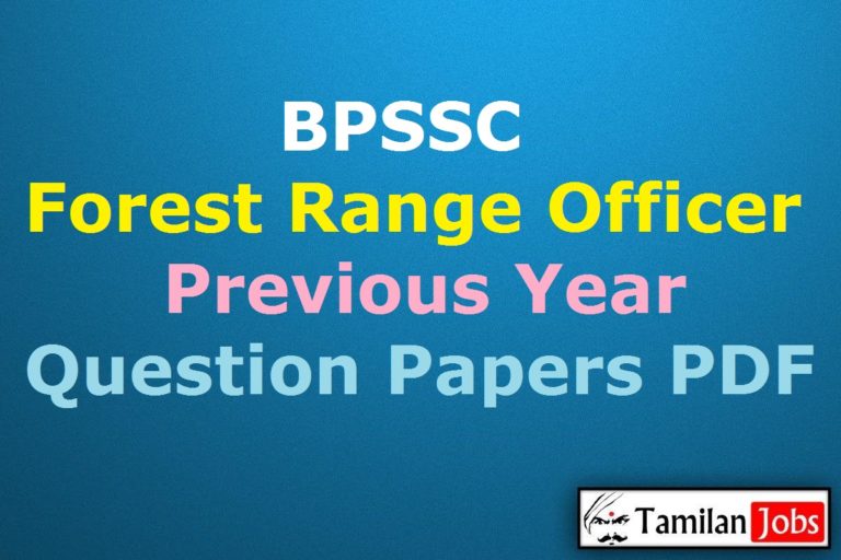 BPSSC Forest Range Officer Previous Question Papers PDF