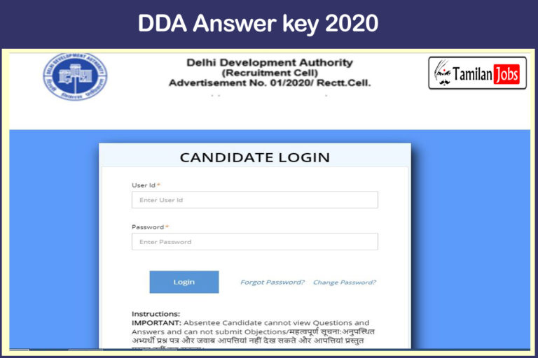 DDA Answer key 2020