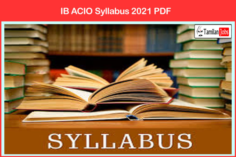 IB ACIO Syllabus 2021 PDF