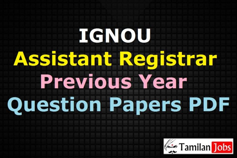 IGNOU Assistant Registrar Previous Year Question Papers PDF