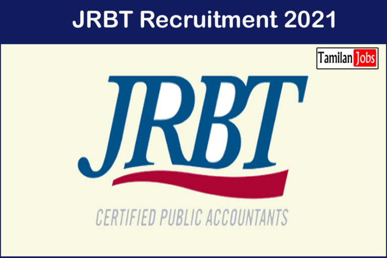 JRBT Recruitment 2021