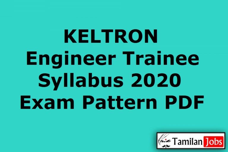 KELTRON Engineer Trainee Syllabus 2020