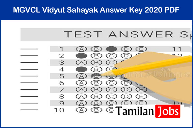 MGVCL Vidyut Sahayak Answer Key 2020 PDF
