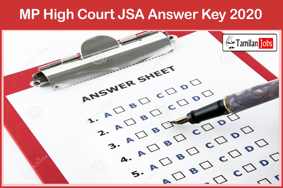 MP High Court JSA Answer Key 2020