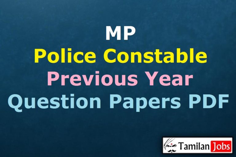MP Police Constable Previous Question Papers PDF