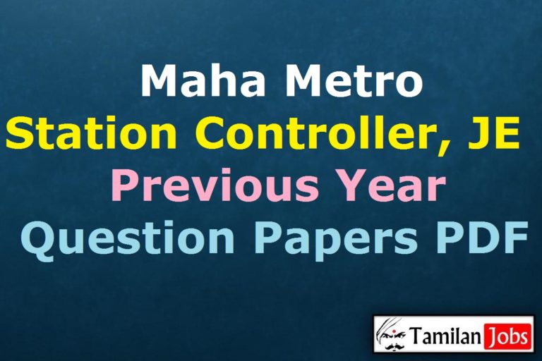Maha Metro Station Controller Previous Year Question Papers PDF