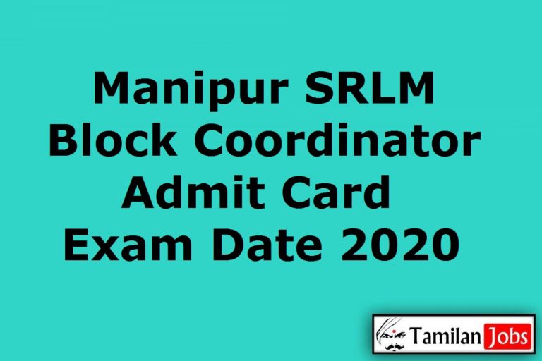 Manipur SRLM Block Coordinator Admit Card 2020