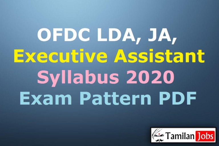 OFDC LDA, Junior Accountant, Executive Assistant Syllabus 2020