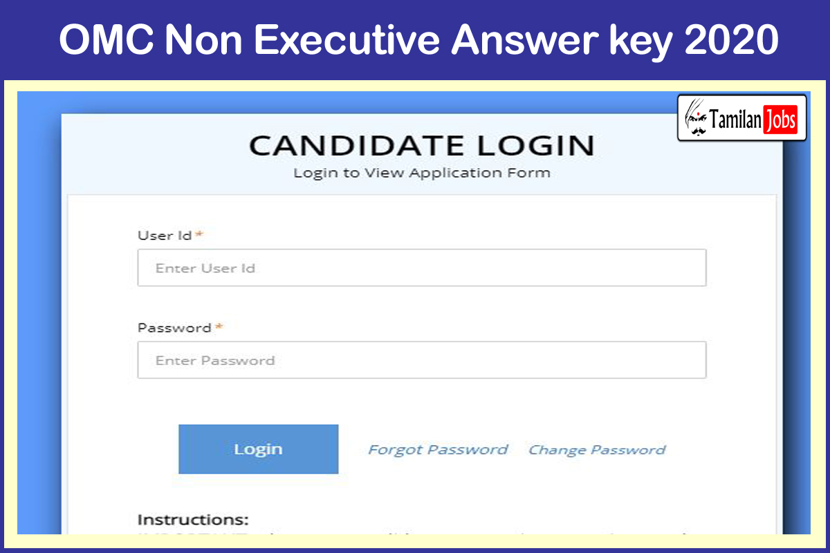 OMC Non Executive Answer key 2020