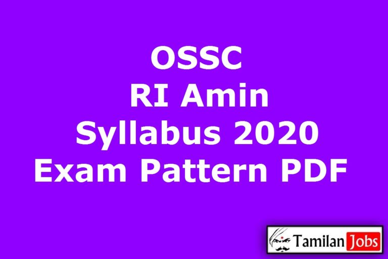 OSSC RI Amin Syllabus 2020