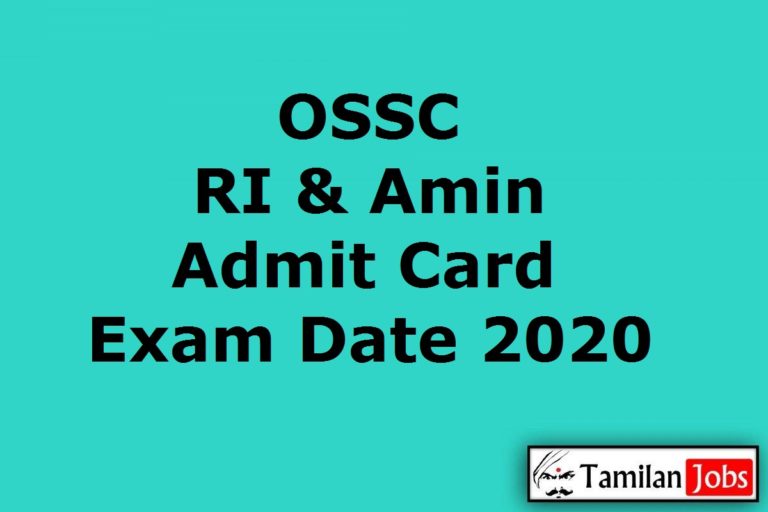 OSSC Revenue Inspector, Amin Admit Card 2020