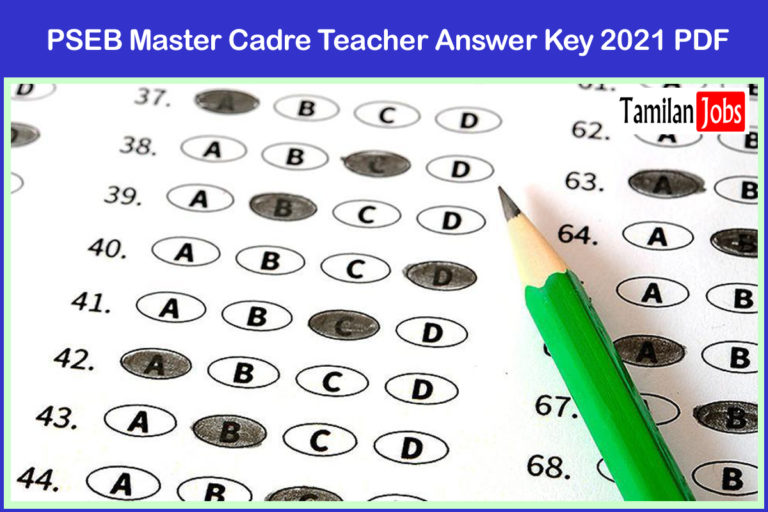 PSEB Master Cadre Teacher Answer Key 2021 PDF