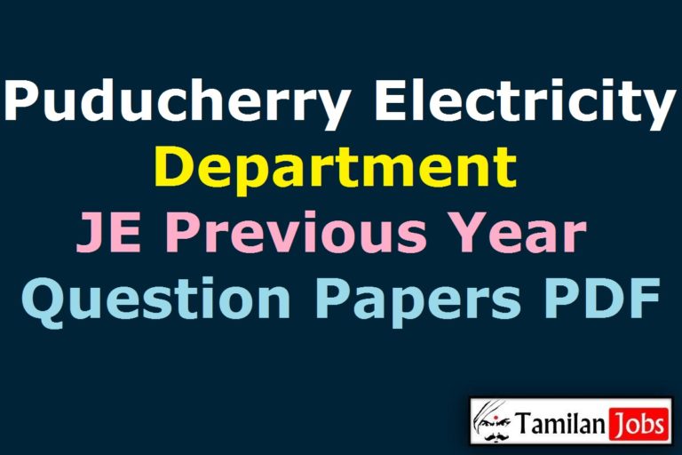 Puducherry Electricity Department JE Previous Year Question Papers PDF